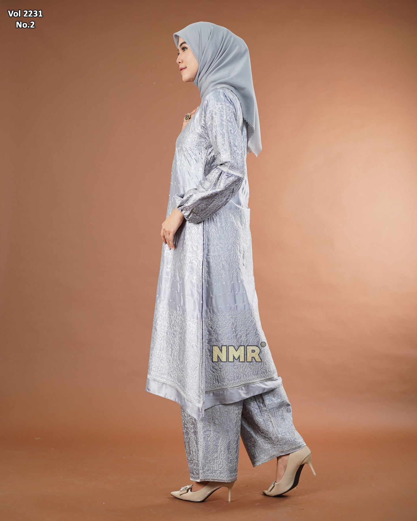 NMR Setelan Kulot Tunik Armn Silk  Bordir Vol 2231-2