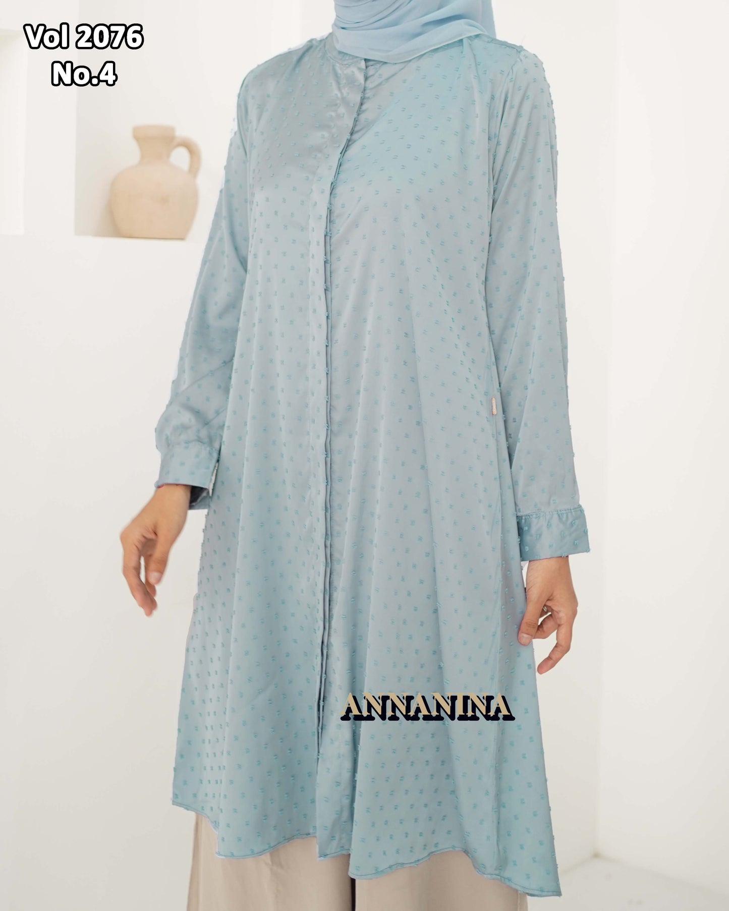 NMR Blouse Tunik Silk Rubia Vol 2076-4 (Sanghai)