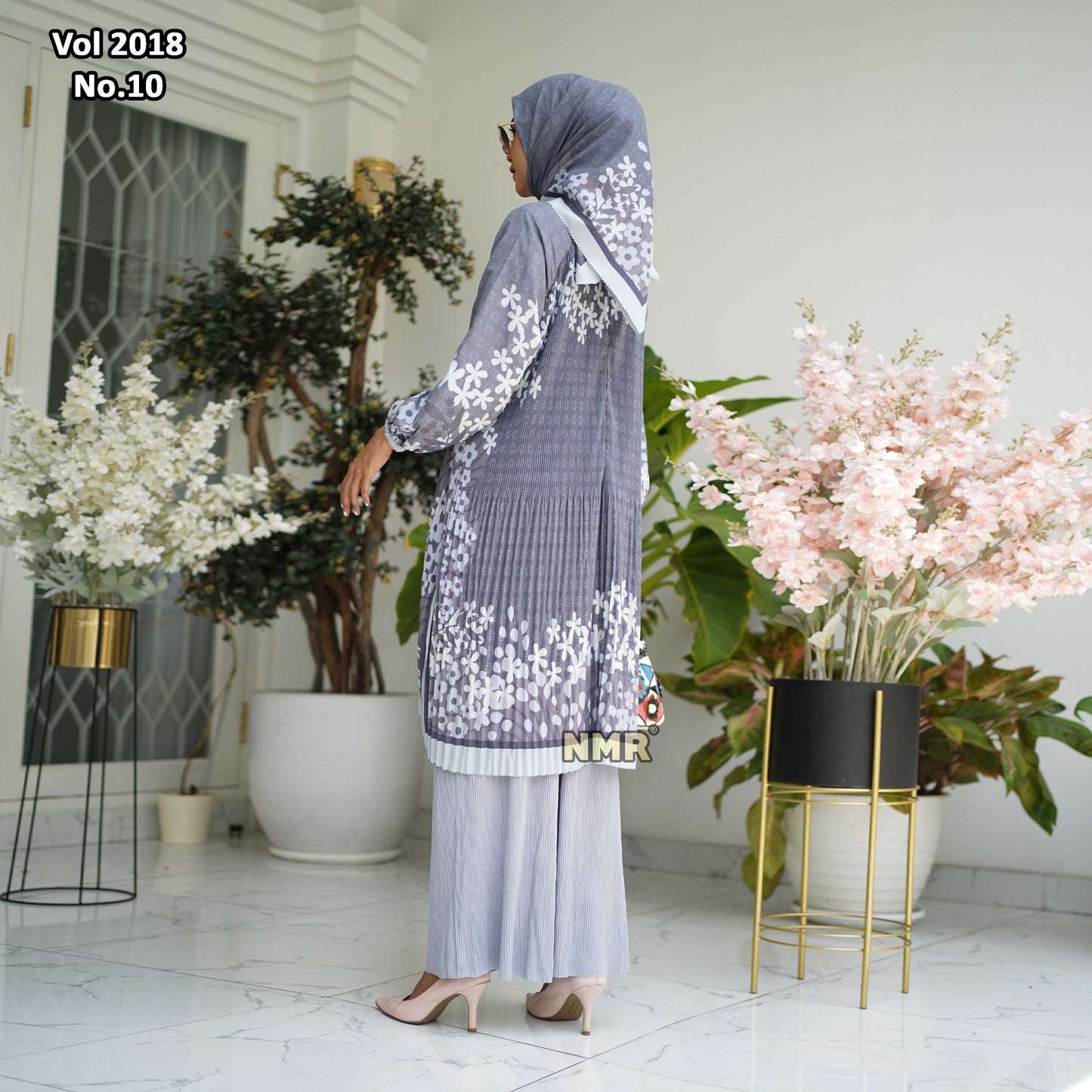 NMR Setelan Celana Kulot Tunik Katun Paris Plisket Vol 2018-10 ( Inc Hijab)