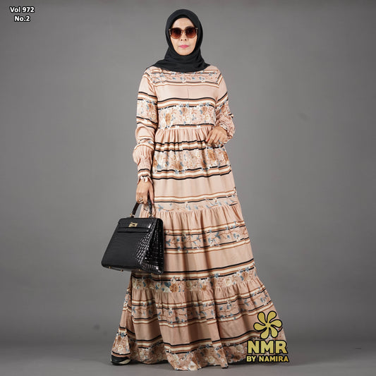 vol 972-2 Gamis rayon tangan smok nmrbynamira