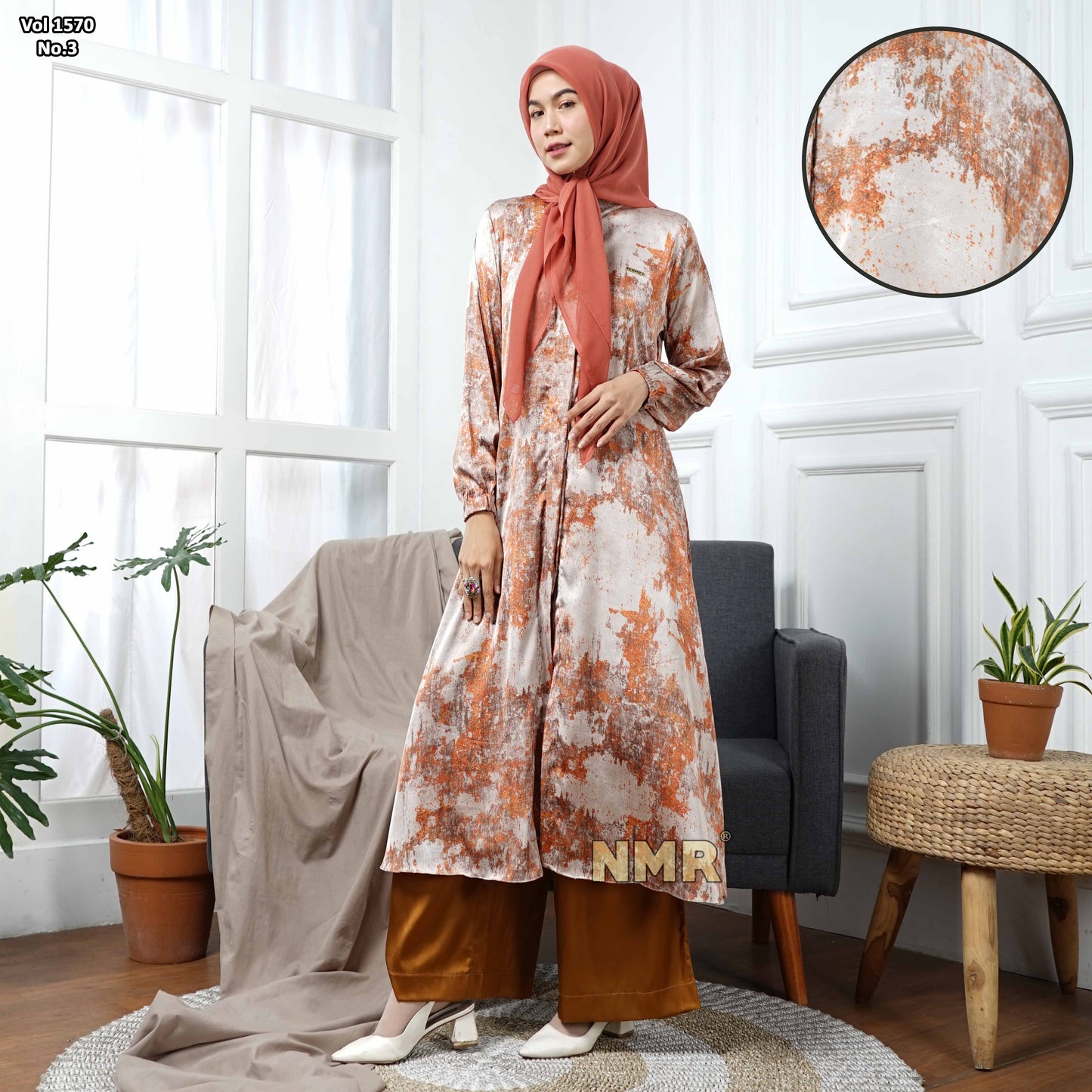 NMR Setelan Kulot Tunik Armn Silk Vol 1570-3